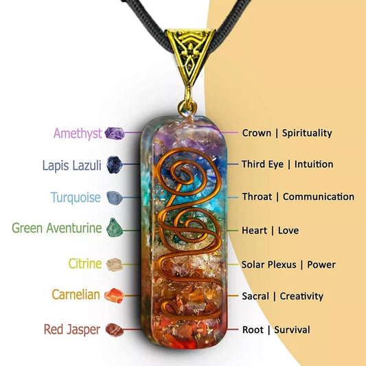 7 Chakra Reiki Healing Crystal Pendant